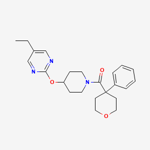 [4-(5-Ethylpyrimidin-2-yl)oxypiperidin-1-yl]-(4-phenyloxan-4-yl)methanone