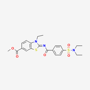Methyl 2-[4-(diethylsulfamoyl)benzoyl]imino-3-ethyl-1,3-benzothiazole-6-carboxylate