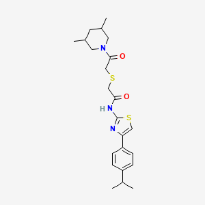 2-((2-(3,5-dimethylpiperidin-1-yl)-2-oxoethyl)thio)-N-(4-(4-isopropylphenyl)thiazol-2-yl)acetamide