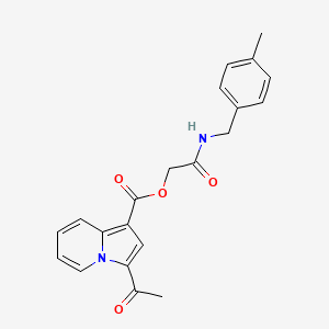 2-((4-Methylbenzyl)amino)-2-oxoethyl 3-acetylindolizine-1-carboxylate