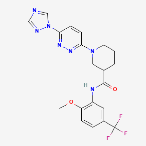 1-(6-(1H-1,2,4-triazol-1-yl)pyridazin-3-yl)-N-(2-methoxy-5-(trifluoromethyl)phenyl)piperidine-3-carboxamide