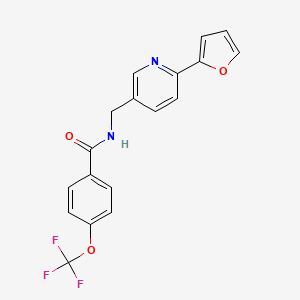 molecular formula C18H13F3N2O3 B2631028 N-((6-(furan-2-yl)pyridin-3-yl)methyl)-4-(trifluoromethoxy)benzamide CAS No. 1904239-62-8