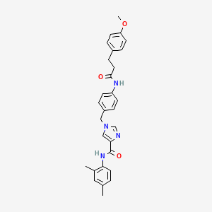 molecular formula C29H30N4O3 B2631029 N-(2,4-dimethylphenyl)-1-(4-(3-(4-methoxyphenyl)propanamido)benzyl)-1H-imidazole-4-carboxamide CAS No. 1251561-47-3