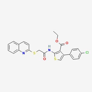molecular formula C24H19ClN2O3S2 B2631038 Ethyl 4-(4-chlorophenyl)-2-[(2-quinolin-2-ylsulfanylacetyl)amino]thiophene-3-carboxylate CAS No. 671198-60-0