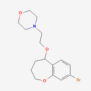 molecular formula C16H22BrNO3 B2631048 4-[2-[(8-Bromo-2,3,4,5-tetrahydro-1-benzoxepin-5-yl)oxy]ethyl]morpholine CAS No. 2241142-43-6