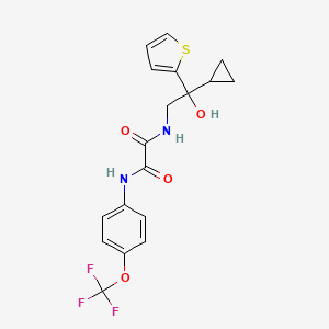 molecular formula C18H17F3N2O4S B2631056 N1-(2-cyclopropyl-2-hydroxy-2-(thiophen-2-yl)ethyl)-N2-(4-(trifluoromethoxy)phenyl)oxalamide CAS No. 1396847-33-8