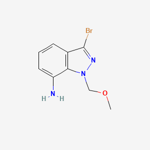 molecular formula C9H10BrN3O B2631057 3-溴-1-(甲氧基甲基)吲唑-7-胺 CAS No. 2375269-85-3