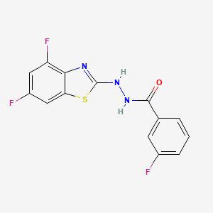 B2631070 N'-(4,6-difluoro-1,3-benzothiazol-2-yl)-3-fluorobenzohydrazide CAS No. 851988-19-7