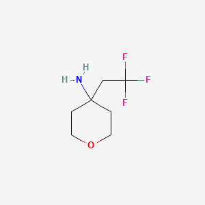 molecular formula C7H12F3NO B2631084 4-(2,2,2-Trifluoroethyl)oxan-4-amine CAS No. 1779955-99-5
