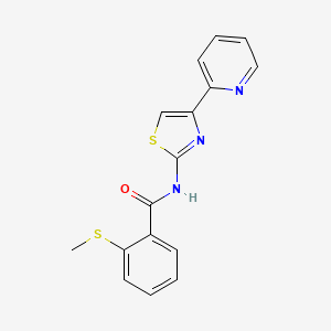 2-methylsulfanyl-N-(4-pyridin-2-yl-1,3-thiazol-2-yl)benzamide
