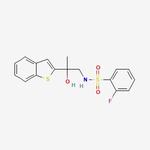 N-(2-(benzo[b]thiophen-2-yl)-2-hydroxypropyl)-2-fluorobenzenesulfonamide