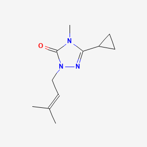 molecular formula C11H17N3O B2631104 3-cyclopropyl-4-methyl-1-(3-methylbut-2-en-1-yl)-4,5-dihydro-1H-1,2,4-triazol-5-one CAS No. 2197579-10-3