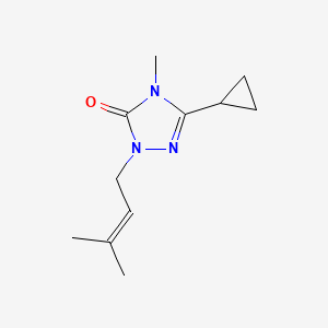 molecular formula C11H17N3O B2631104 3-环丙基-4-甲基-1-(3-甲基丁-2-烯-1-基)-4,5-二氢-1H-1,2,4-三唑-5-酮 CAS No. 2197579-10-3