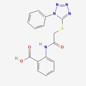 2-[[2-(1-phenyltetrazol-5-yl)sulfanylacetyl]amino]benzoic Acid