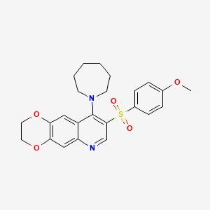 9-(Azepan-1-yl)-8-((4-methoxyphenyl)sulfonyl)-2,3-dihydro-[1,4]dioxino[2,3-g]quinoline