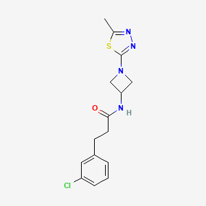 molecular formula C15H17ClN4OS B2631137 3-(3-Chlorophenyl)-N-[1-(5-methyl-1,3,4-thiadiazol-2-yl)azetidin-3-yl]propanamide CAS No. 2415542-33-3