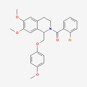 (2-bromophenyl)(6,7-dimethoxy-1-((4-methoxyphenoxy)methyl)-3,4-dihydroisoquinolin-2(1H)-yl)methanone