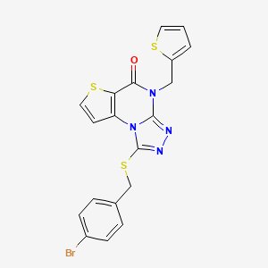 1-((4-bromobenzyl)thio)-4-(thiophen-2-ylmethyl)thieno[2,3-e][1,2,4]triazolo[4,3-a]pyrimidin-5(4H)-one