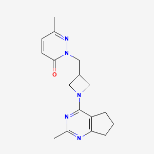 6-methyl-2-[(1-{2-methyl-5H,6H,7H-cyclopenta[d]pyrimidin-4-yl}azetidin-3-yl)methyl]-2,3-dihydropyridazin-3-one
