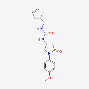 molecular formula C17H19N3O3S B2631152 1-(1-(4-甲氧基苯基)-5-氧代吡咯烷-3-基)-3-(噻吩-2-基甲基)脲 CAS No. 878062-68-1