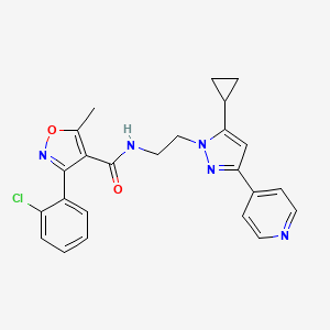 3-(2-chlorophenyl)-N-(2-(5-cyclopropyl-3-(pyridin-4-yl)-1H-pyrazol-1-yl)ethyl)-5-methylisoxazole-4-carboxamide