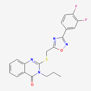 2-(((3-(3,4-difluorophenyl)-1,2,4-oxadiazol-5-yl)methyl)thio)-3-propylquinazolin-4(3H)-one