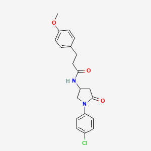 molecular formula C20H21ClN2O3 B2631170 N-[1-(4-chlorophenyl)-5-oxopyrrolidin-3-yl]-3-(4-methoxyphenyl)propanamide CAS No. 905667-63-2