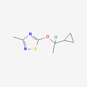 molecular formula C8H12N2OS B2631173 5-(1-Cyclopropylethoxy)-3-methyl-1,2,4-thiadiazole CAS No. 2199764-58-2