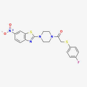2-((4-Fluorophenyl)thio)-1-(4-(6-nitrobenzo[d]thiazol-2-yl)piperazin-1-yl)ethanone