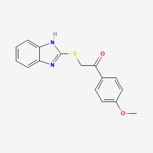 molecular formula C16H14N2O2S B2631184 2-(1H-1,3-benzodiazol-2-ylsulfanyl)-1-(4-methoxyphenyl)ethan-1-one CAS No. 22794-86-1