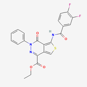 molecular formula C22H15F2N3O4S B2631185 Ethyl 5-[(3,4-difluorobenzoyl)amino]-4-oxo-3-phenylthieno[3,4-d]pyridazine-1-carboxylate CAS No. 851947-25-6