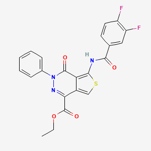 molecular formula C22H15F2N3O4S B2631185 ethyl 5-(3,4-difluorobenzamido)-4-oxo-3-phenyl-3H,4H-thieno[3,4-d]pyridazine-1-carboxylate CAS No. 851947-25-6