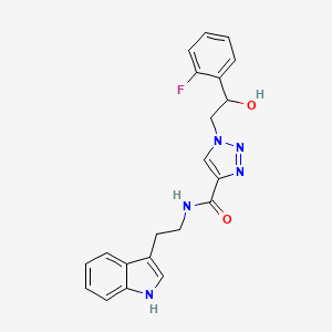 molecular formula C21H20FN5O2 B2631188 N-(2-(1H-indol-3-yl)ethyl)-1-(2-(2-fluorophenyl)-2-hydroxyethyl)-1H-1,2,3-triazole-4-carboxamide CAS No. 2034597-14-1