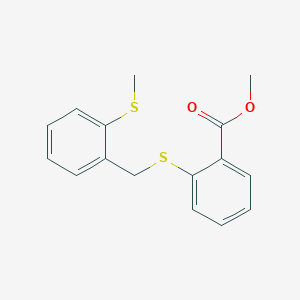 molecular formula C16H16O2S2 B2631195 Methyl 2-{[2-(methylsulfanyl)benzyl]sulfanyl}benzenecarboxylate CAS No. 339015-30-4