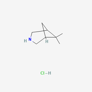 molecular formula C8H16ClN B2631204 6,6-Dimethyl-3-azabicyclo[3.1.1]heptane;hydrochloride CAS No. 2490402-24-7