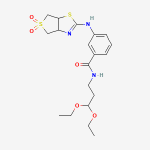 N-(3,3-diethoxypropyl)-3-[(5,5-dioxido-3a,4,6,6a-tetrahydrothieno[3,4-d][1,3]thiazol-2-yl)amino]benzamide