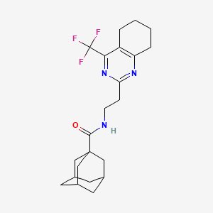 molecular formula C22H28F3N3O B2631215 (3r,5r,7r)-N-(2-(4-(trifluoromethyl)-5,6,7,8-tetrahydroquinazolin-2-yl)ethyl)adamantane-1-carboxamide CAS No. 1421583-45-0