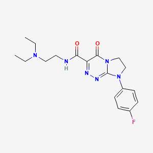 molecular formula C18H23FN6O2 B2631218 N-(2-(diethylamino)ethyl)-8-(4-fluorophenyl)-4-oxo-4,6,7,8-tetrahydroimidazo[2,1-c][1,2,4]triazine-3-carboxamide CAS No. 952873-70-0