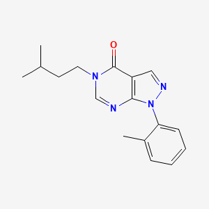 molecular formula C17H20N4O B2631241 5-(3-Methylbutyl)-1-(2-methylphenyl)pyrazolo[3,4-d]pyrimidin-4-one CAS No. 895008-25-0