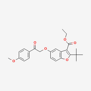molecular formula C24H26O6 B2631246 Ethyl 2-tert-butyl-5-[2-(4-methoxyphenyl)-2-oxoethoxy]-1-benzofuran-3-carboxylate CAS No. 433701-96-3
