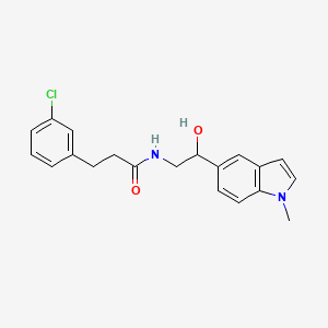 molecular formula C20H21ClN2O2 B2631248 3-(3-氯苯基)-N-(2-羟基-2-(1-甲基-1H-吲哚-5-基)乙基)丙酰胺 CAS No. 2034440-43-0