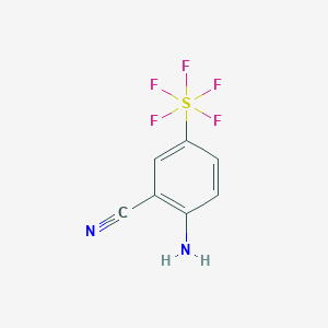 molecular formula C7H5F5N2S B2631261 2-Amino-5-(pentafluorothio)benzonitrile CAS No. 159727-27-2