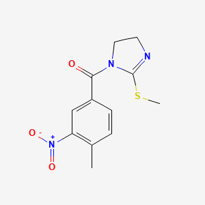 molecular formula C12H13N3O3S B2631263 (4-methyl-3-nitrophenyl)(2-(methylthio)-4,5-dihydro-1H-imidazol-1-yl)methanone CAS No. 851863-36-0