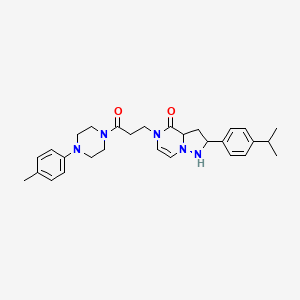 molecular formula C29H33N5O2 B2631278 5-{3-[4-(4-methylphenyl)piperazin-1-yl]-3-oxopropyl}-2-[4-(propan-2-yl)phenyl]-4H,5H-pyrazolo[1,5-a]pyrazin-4-one CAS No. 1326905-31-0