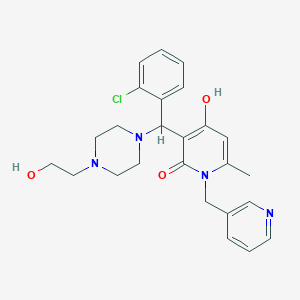 molecular formula C25H29ClN4O3 B2631279 3-((2-氯苯基)(4-(2-羟乙基)哌嗪-1-基)甲基)-4-羟基-6-甲基-1-(吡啶-3-基甲基)吡啶-2(1H)-酮 CAS No. 897611-85-7
