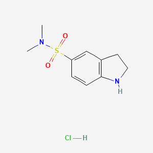 molecular formula C10H15ClN2O2S B2631284 N,N-二甲基-2,3-二氢-1H-吲哚-5-磺酰胺盐酸盐 CAS No. 2060000-37-3