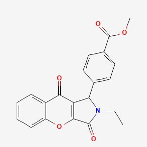 molecular formula C21H17NO5 B2631296 Methyl 4-(2-ethyl-3,9-dioxo-1,2,3,9-tetrahydrochromeno[2,3-c]pyrrol-1-yl)benzoate CAS No. 862488-61-7