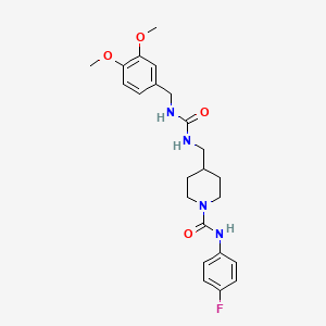 molecular formula C23H29FN4O4 B2631314 4-((3-(3,4-二甲氧基苄基)脲基)甲基)-N-(4-氟苯基)哌啶-1-甲酰胺 CAS No. 1235273-91-2