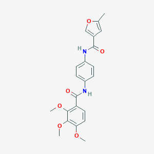 molecular formula C22H22N2O6 B263133 5-methyl-N~3~-{4-[(2,3,4-trimethoxybenzoyl)amino]phenyl}-3-furamide 