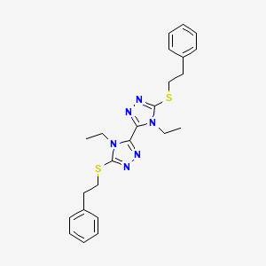 molecular formula C24H28N6S2 B2631338 4,4'-二乙基-5,5'-双(苯乙基硫基)-4H,4'H-3,3'-联(1,2,4-三唑) CAS No. 500267-41-4